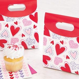 4 Sparkling Hearts Favor Boxes